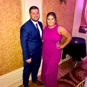 Alex & Eve fuchsia gown. Size 16 worn once.